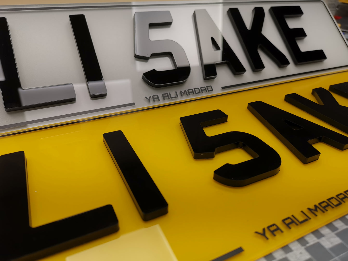Standard Size Acrylic Number Plate